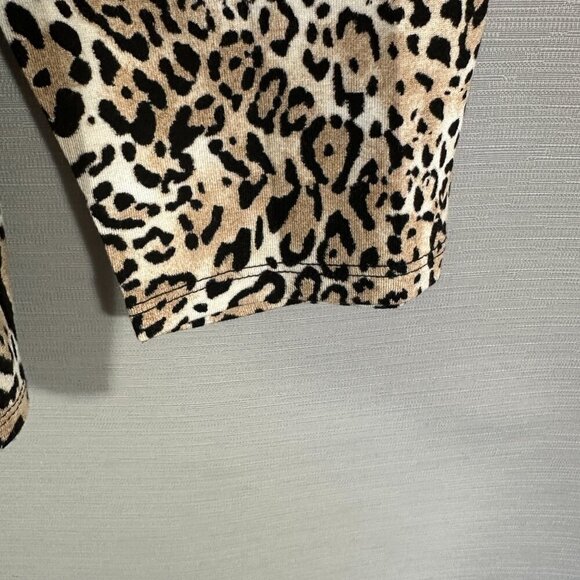 Chicos Top Womens Large The Ultimate Tee Animal Print Stretch Knit Long Sleeve - Picture 5 of 6